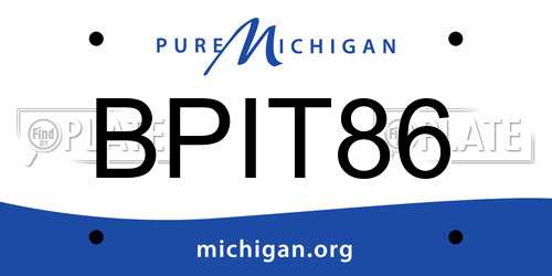 BPIT86 Michigan License Plate