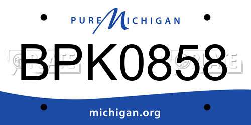 BPK0858 Michigan License Plate