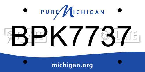 BPK7737 Michigan License Plate