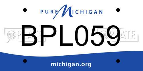 BPL059 Michigan License Plate