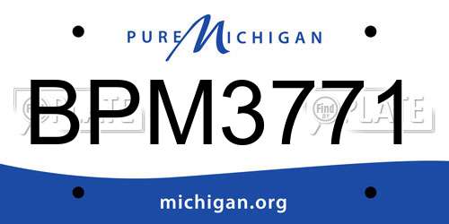 BPM3771 Michigan License Plate