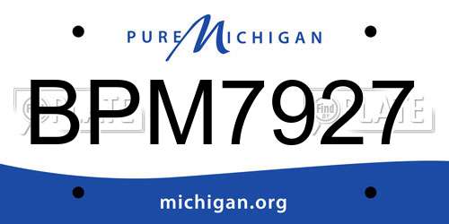 BPM7927 Michigan License Plate