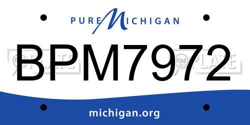 BPM7972 Michigan License Plate