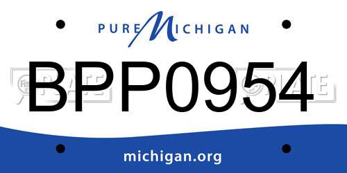 BPP0954 Michigan License Plate