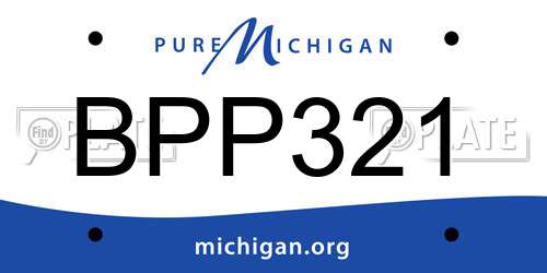 BPP321 Michigan License Plate
