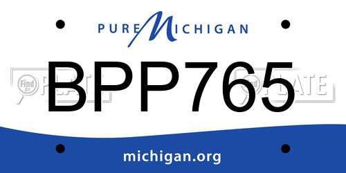 BPP765 Michigan License Plate