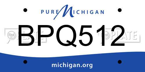 BPQ512 Michigan License Plate