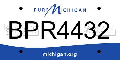 BPR4432 Michigan License Plate