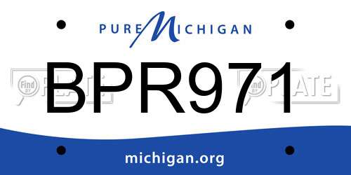 BPR971 Michigan License Plate