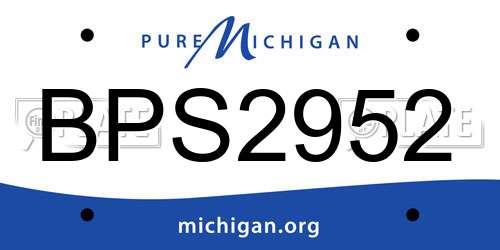 BPS2952 Michigan License Plate