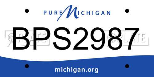 BPS2987 Michigan License Plate