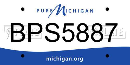 BPS5887 Michigan License Plate