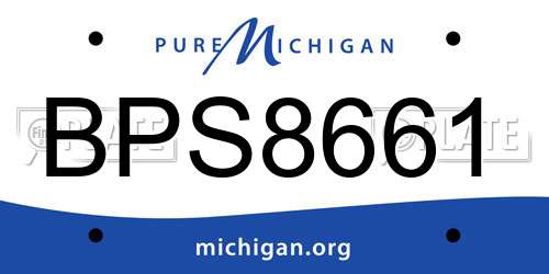 BPS8661 Michigan License Plate