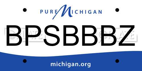 BPSBBBZ Michigan License Plate