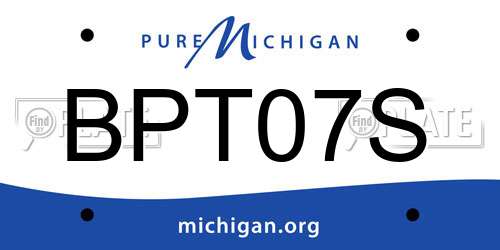 BPT07S Michigan License Plate