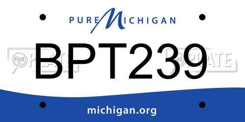 BPT239 Michigan License Plate