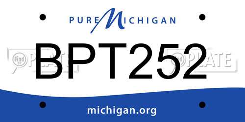 BPT252 Michigan License Plate