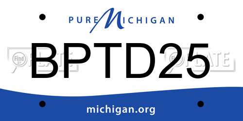 BPTD25 Michigan License Plate
