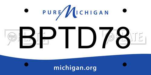 BPTD78 Michigan License Plate
