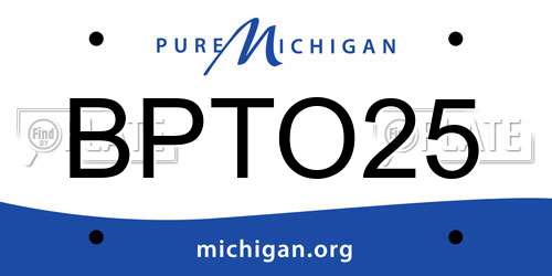 BPTO25 Michigan License Plate