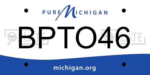 BPTO46 Michigan License Plate