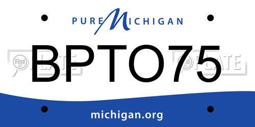 BPTO75 Michigan License Plate