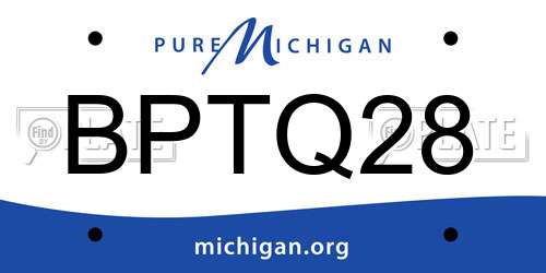 BPTQ28 Michigan License Plate