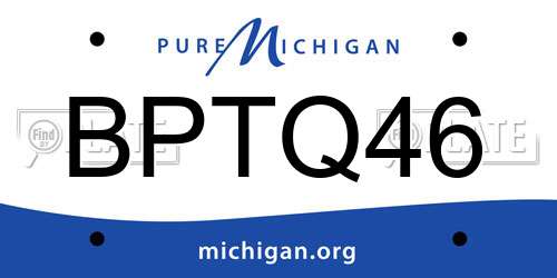 BPTQ46 Michigan License Plate