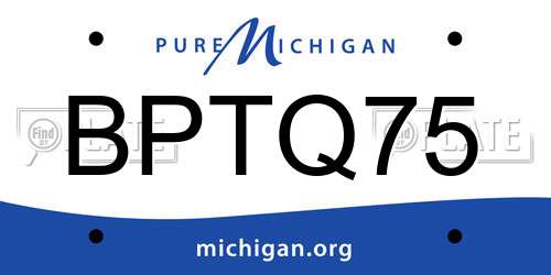 BPTQ75 Michigan License Plate