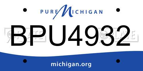 BPU4932 Michigan License Plate