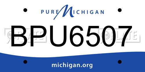 BPU6507 Michigan License Plate
