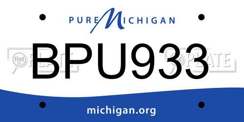 BPU933 Michigan License Plate