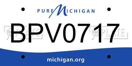 BPV0717 Michigan License Plate