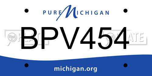 BPV454 Michigan License Plate