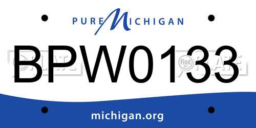 BPW0133 Michigan License Plate