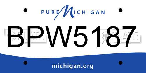 BPW5187 Michigan License Plate