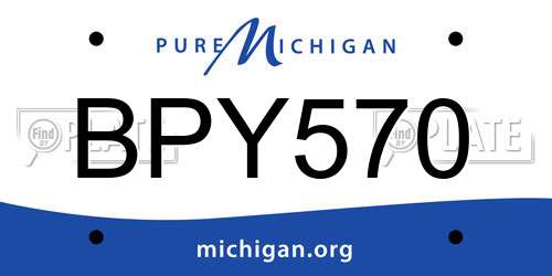 BPY570 Michigan License Plate