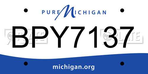 BPY7137 Michigan License Plate