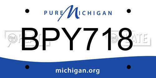 BPY718 Michigan License Plate