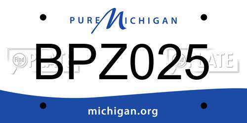 BPZ025 Michigan License Plate
