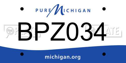 BPZ034 Michigan License Plate