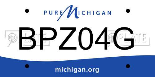 BPZ04G Michigan License Plate