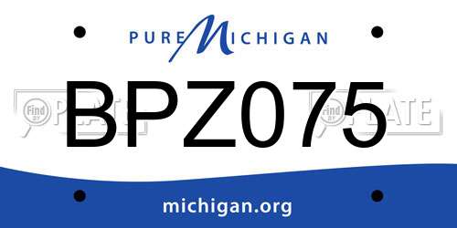 BPZ075 Michigan License Plate