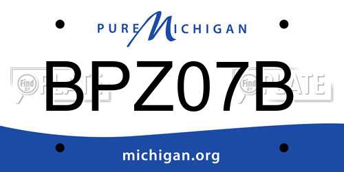 BPZ07B Michigan License Plate