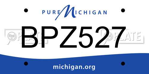 BPZ527 Michigan License Plate