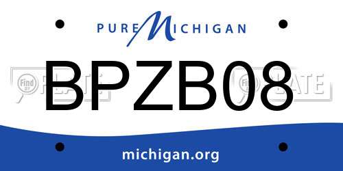 BPZB08 Michigan License Plate