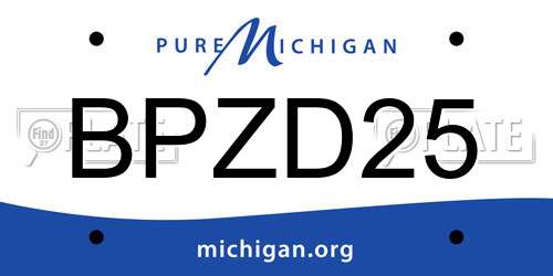 BPZD25 Michigan License Plate