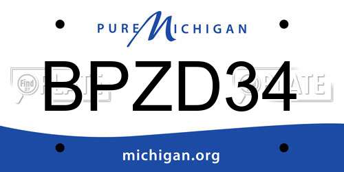 BPZD34 Michigan License Plate