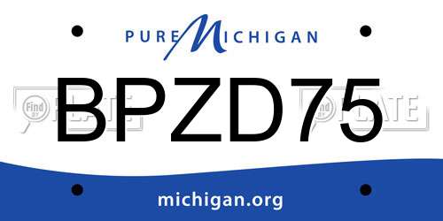 BPZD75 Michigan License Plate