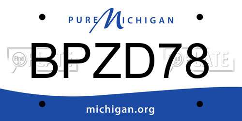 BPZD78 Michigan License Plate